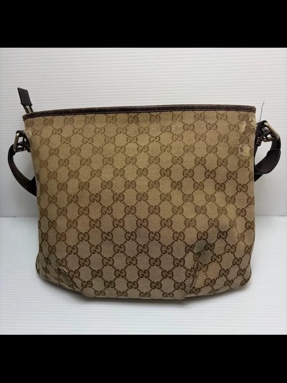 Gucci Tan/Brown GG Canvas Messenger Bag